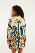 Multicolor Tropical Graphic Collared Buttoned Shirt - Image 3