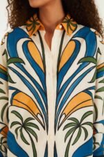 Multicolor Tropical Graphic Collared Buttoned Shirt - Image 4