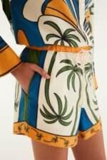 Multicolor Tropical Graphic Drawstring Pockets Shorts - Image 2