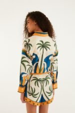 Multicolor Tropical Graphic Drawstring Pockets Shorts - Image 3