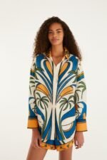 Multicolor Tropical Graphic Drawstring Pockets Shorts - Image 4