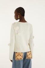 Off-White 3d Flower Buttoned Knit Cardigan - Image 3