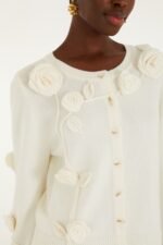 Off-White 3d Flower Buttoned Knit Cardigan - Image 4