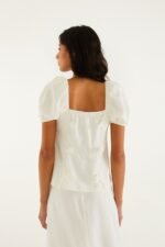 Off-White 3d Flowers Puff Sleeve Blouse - Image 3