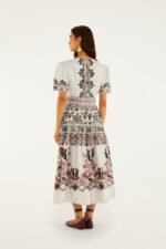 Off-White Ainika Rustic Flowers Short Sleeve Maxi Dress - Image 3