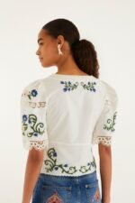 Off-White Countryside Land Embroidered Lace Blouse - Image 3