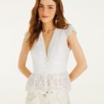 Off-White Embroidered Lace Blouse