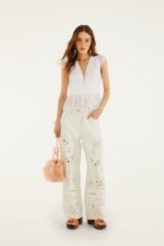 Off-White Embroidered Lace Blouse - Image 2