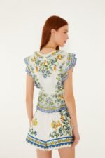 Off-White Emily Floral Tapestry Belted Shorts - Image 4