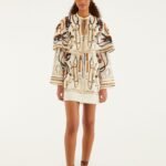 Off-White Equestrian Scarf Cape Mini Dress