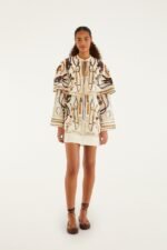 Off-White Equestrian Scarf Cape Mini Dress