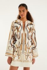 Off-White Equestrian Scarf Cape Mini Dress - Image 2