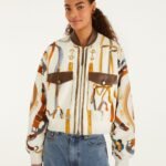 Off-White Equestrian Scarf Pockets Bomber Jacket