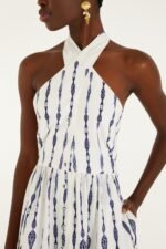 Off-White Fishes Flow Halter Neck Midi Dress - Image 2