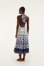 Off-White Fishes Flow Halter Neck Midi Dress - Image 3