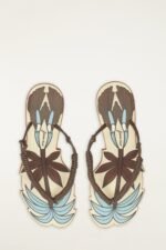 Off-White Palm Tree Cutwork Wedge Sandal - Image 3