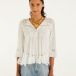 Off-White Richelieu Short Sleeve Blouse