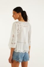Off-White Richelieu Short Sleeve Blouse - Image 3