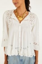 Off-White Richelieu Short Sleeve Blouse - Image 4