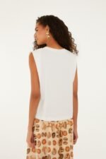 Off-White Seashell Embroidery Padded Shoulders T-Shirt - Image 3