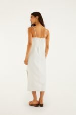 Off-White Shell Bodice Pearl Midi Dress - Image 3