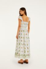 Off-White Tropical Porcelain  Maxi Dress - Image 3