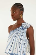 One Shoulder 3d Blouse With Embroidery - Image 2