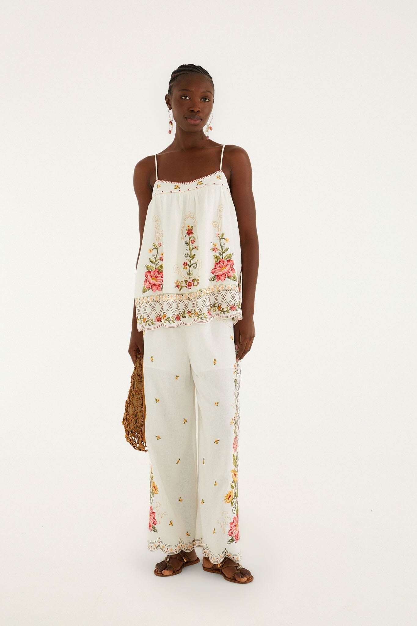 nonelie-pff-white-flower-embroidery-wide-leg-pants_355803.jpg Off-White Flower Embroidery Wide-Leg Pants - Image 1