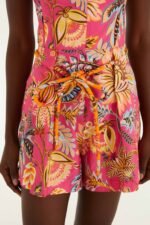 Pink Ligia Floral Drawstring  Romper - Image 4