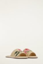 Raffia Farm Hotel Embroidered Slide Sandal - Image 2