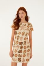 Sand Marine Shells Short Sleeve Mini Dress - Image 4