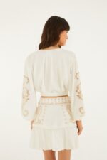 Sand Richelieu Belted Mini Skirt - Image 3