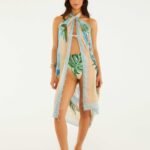 Sarong With Silver Beads Along The Side