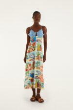 Multicolor Summer Diary Paper Boat Maxi Dress
