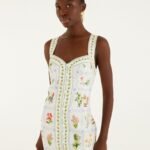 Tropical Porcelain Off-White Mini Dress
