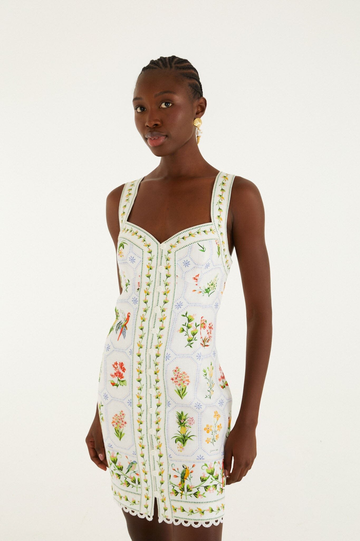 nonelie-tropical-porcelain-off-white-mini-dress_355441.jpg Tropical Porcelain Off-White Mini Dress - Image 1