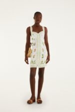Tropical Porcelain Off-White Mini Dress - Image 2