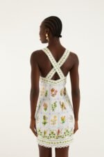 Tropical Porcelain Off-White Mini Dress - Image 3