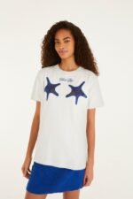 White NONELIE Starfish Cut-Out  T-Shirt - Image 4