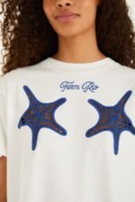 White NONELIE Starfish Cut-Out  T-Shirt - Image 6